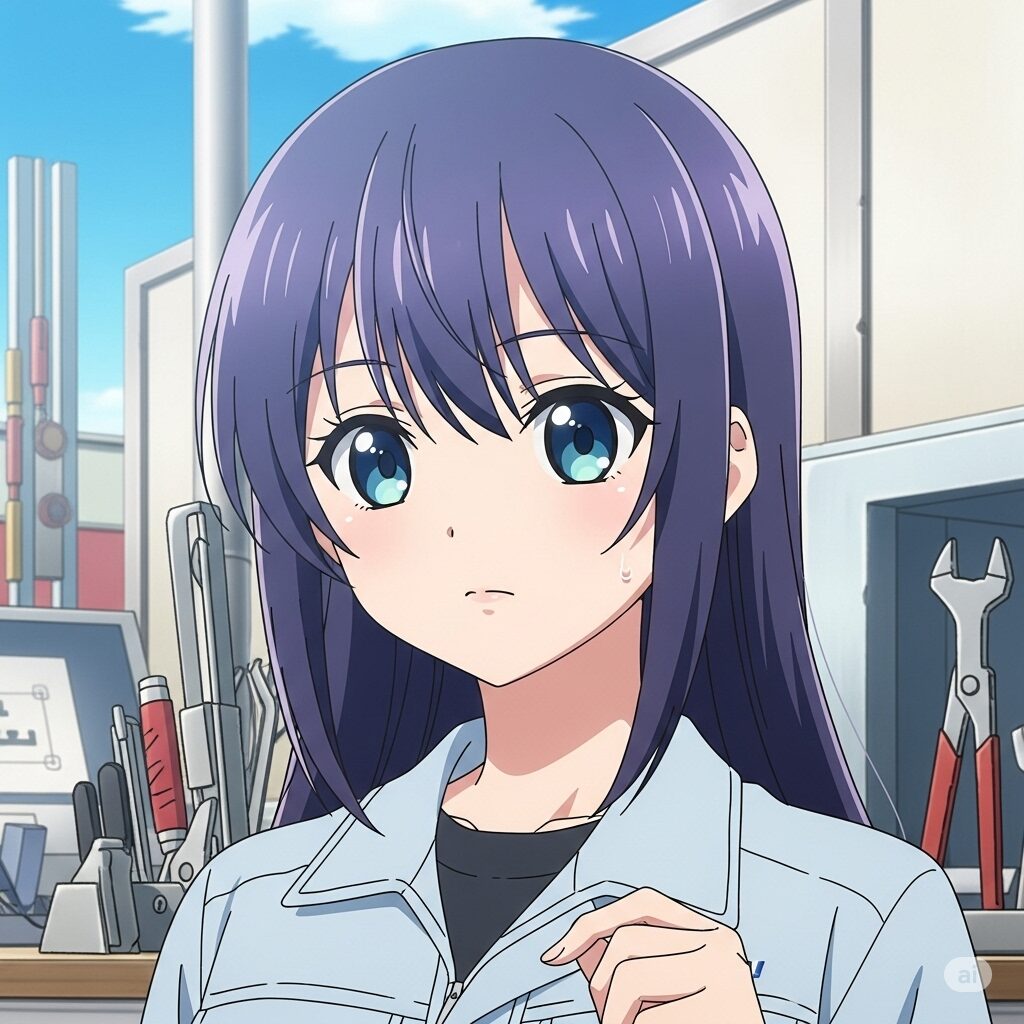 20年の経験を持つ現役ビルメンの若い日本人女性、またはかわいいアニメ/漫画風の女の子